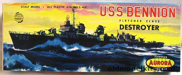 Aurora 1/516 USS Bennion DD662 Destroyer - Plus Decals for Other Fletcher Class Destroyers, 704-79 plastic model kit